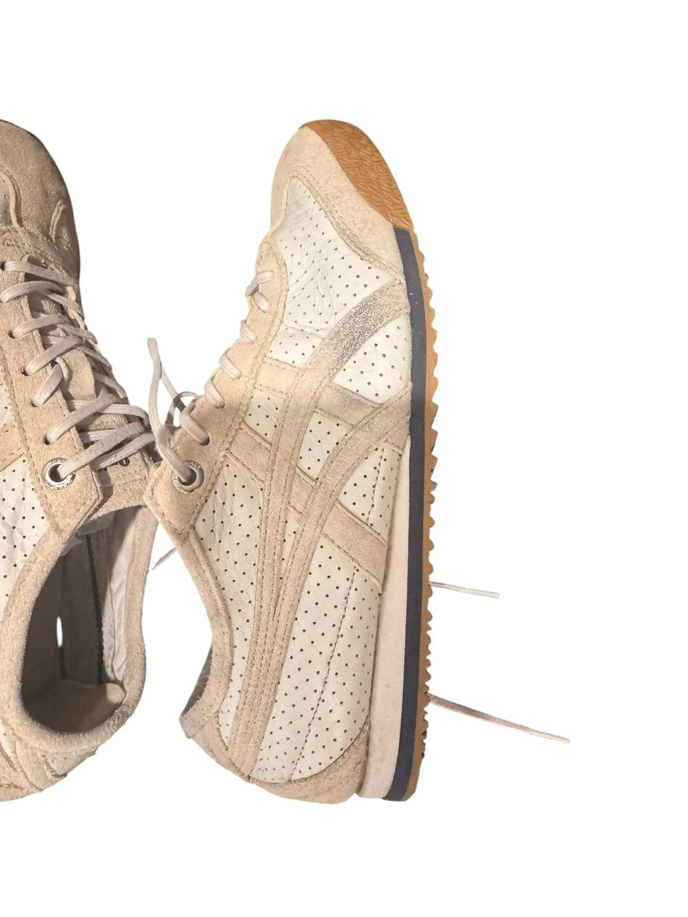 Onitsuka Tiger by Asics Women's Light Beige Suede & Leather Sneakers Sz 4